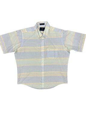 Vintage Givenchy Couture Short Sleeve Shirt Button Down Striped Large